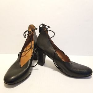 Roberto del carlo black leather shoes.